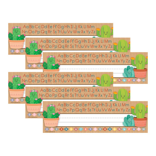 Teacher Happy Cactus Crew Flat Name Plates, 36 Per Pack, 6 Packs TCR6960-6