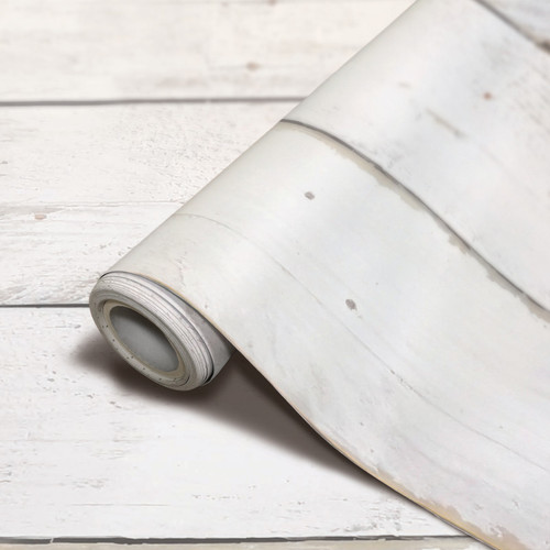 Teacher Peel And Stick Decorative Paper Roll, 17-1/2" X 10 Ft, White Shiplap TCR70000