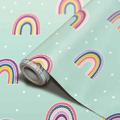 Teacher Peel And Stick Decorative Paper Roll, 17-1/2" X 10 Ft, Oh Happy Day Rainbow TCR70006