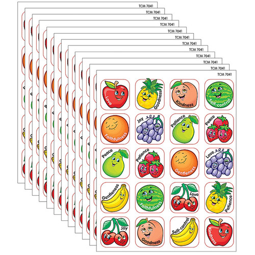 Teacher Fruit Of The Spirit Stickers, 120 Per Pack, 12 Packs TCR7041-12