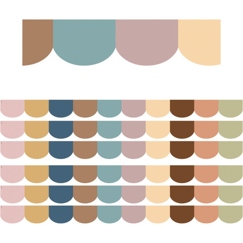 Teacher Everyone Is Welcome Scalloped Die-Cut Border Trim, 35 Feet Per Pack, 6 Packs TCR7130-6