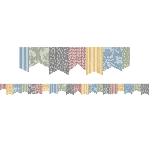 Teacher Classroom Cottage Pennants Die-Cut Border Trim, 35 Feet TCR7183
