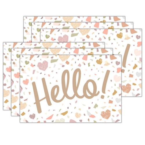 Teacher Terrazzo Tones Hello Postcards, 30 Per Pack, 6 Packs TCR7224-6