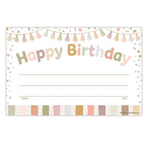 Teacher Terrazzo Tones Happy Birthday Awards, Pack Of 30 TCR7225