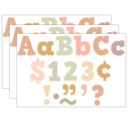 Teacher Terrazzo Tones 4" Bold Block Letters Combo Pack, 230 Pieces Per Pack, 3 Packs TCR7233-3