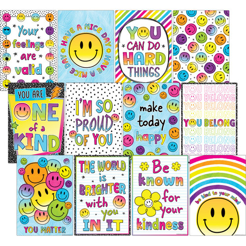 Teacher Brights 4Ever Positive Sayings Small Poster Pack, Pack Of 12 TCR7469