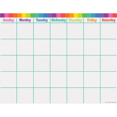 Teacher Colorful Calendar Write-On/Wipe-Off Chart TCR7494