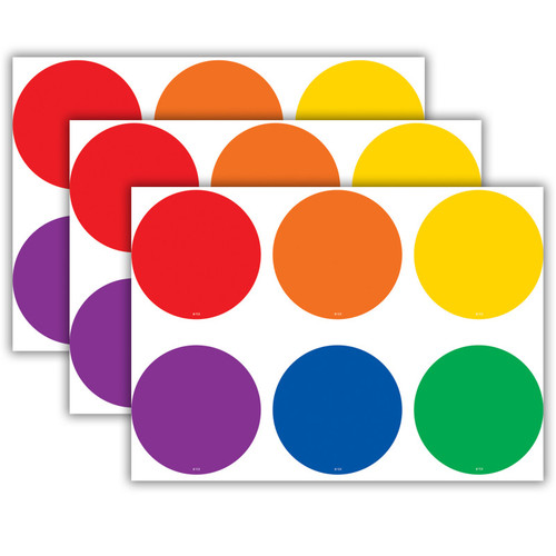 Teacher Spot On Colorful Circles Carpet Markers, 12 Per Pack, 3 Packs TCR77048-3