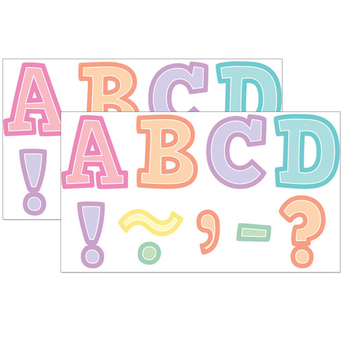 Teacher Pastel Pop Bold Block 3" Magnetic Letters, 55 Pieces Per Pack, 2 Packs TCR77055-2