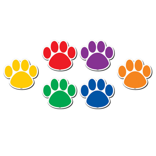 Teacher Colorful Paw Prints Magnetic Accents, Pack Of 18 TCR77207