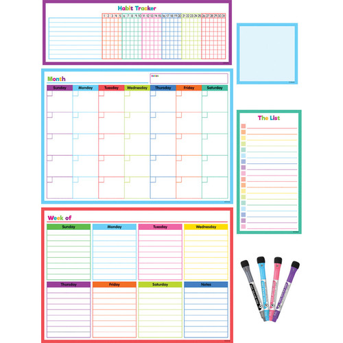 Teacher Colorful Dry-Erase Magnetic Calendar Set TCR77405