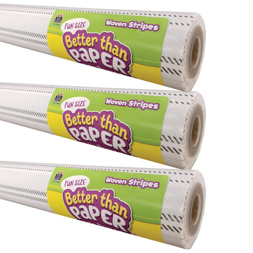 Teacher Fun Size Better Than Paper Bulletin Board Roll, 18" X 12', Woven Stripes, Pack Of 3 TCR77469-3