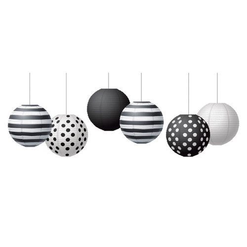 Teacher Black & White 8" Hanging Paper Lanterns, Pack Of 6 TCR77488