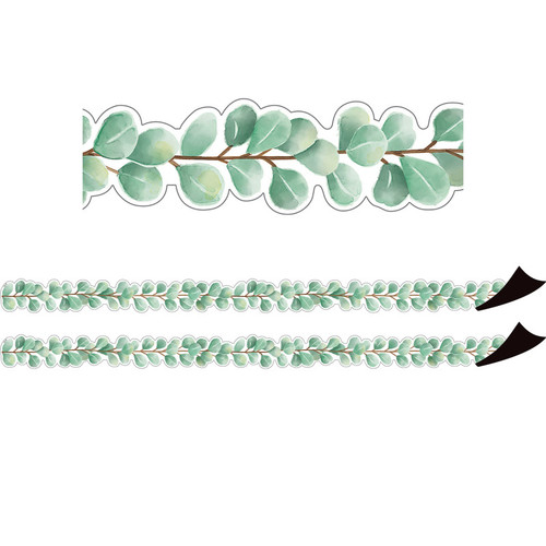 Teacher Eucalyptus Die-Cut Magnetic Border, 24 Feet Per Pack, 2 Packs TCR77557-2