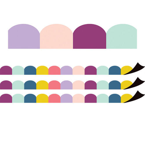 Teacher Oh Happy Day Scalloped Magnetic Border, 24 Feet Per Pack, 3 Packs TCR77561-3