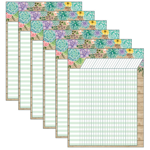 Teacher Rustic Bloom Incentive Chart, Pack Of 6 TCR7972-6