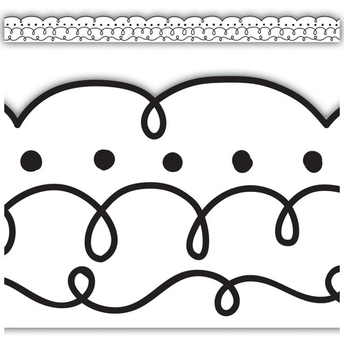 Teacher Squiggles And Dots Die-Cut Border Trim, 35 Feet TCR8340
