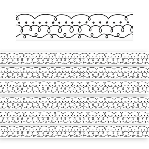 Teacher Squiggles And Dots Die-Cut Border Trim, 35 Feet Per Pack, 6 Packs TCR8340-6