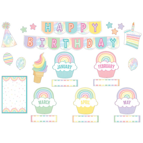 Teacher Pastel Pop Happy Birthday Mini Bulletin Board Set TCR8415