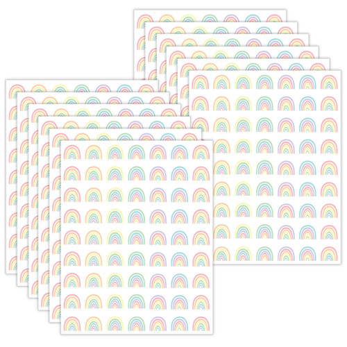 Teacher Pastel Pop Rainbows Mini Stickers, 378 Per Pack, 12 Packs TCR8424-12