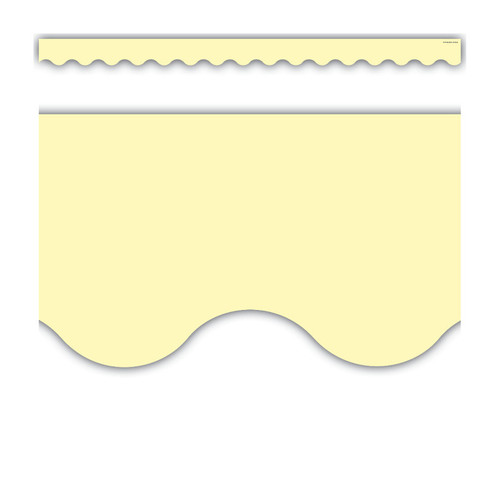 Teacher Pastel Yellow Scalloped Border Trim, 35 Feet TCR8429