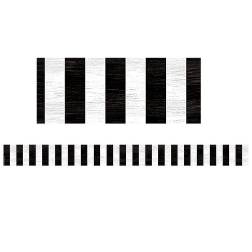 Teacher Modern Farmhouse Black Stripes Straight Border Trim, 35 Feet TCR8512