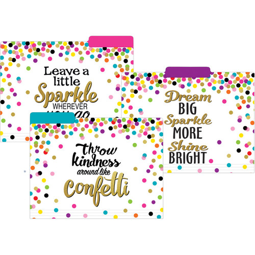 Teacher Confetti File Folders, Letter Size, Pack Of 12 TCR8536