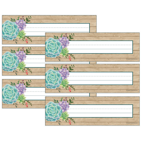 Teacher Rustic Bloom Name Plates, 36 Per Pack, 6 Packs TCR8555-6
