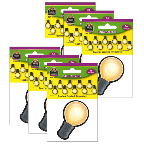 Teacher White Light Bulbs Mini Accents, 36 Per Pack, 6 Packs TCR8597-6