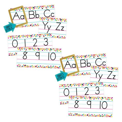 Teacher Confetti Alphabet Line Bulletin Board Set, 2 Sets TCR8804-2