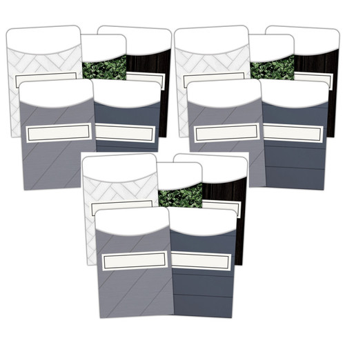 Teacher Modern Farmhouse Library Pockets - Multi-Pack, 35 Per Pack, 3 Packs TCR8832-3