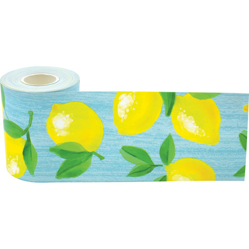 Teacher Lemon Zest Straight Rolled Border Trim, 50 Feet TCR8920