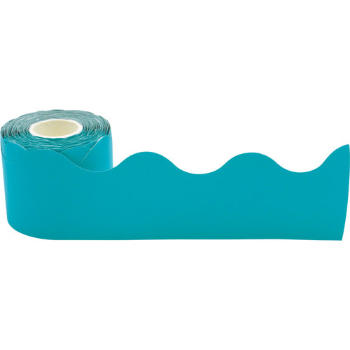 Teacher Teal Scalloped Rolled Border Trim, 50 Feet TCR8941