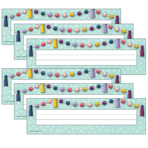 Teacher Oh Happy Day Flat Name Plates, 36 Per Pack, 6 Packs TCR9058-6