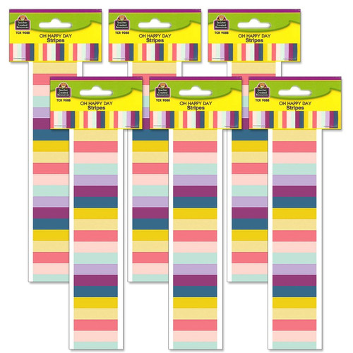 Teacher Oh Happy Day Stripes Straight Border Trim, 35 Feet, 6 Packs TCR9088-6