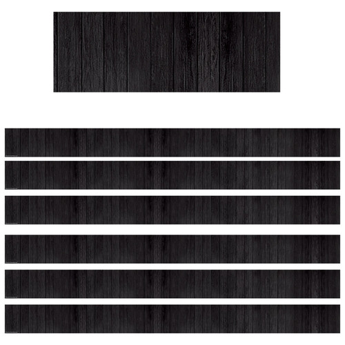 Teacher Black Wood Straight Border Trim, 35 Feet, 6 Packs TCR9119-6