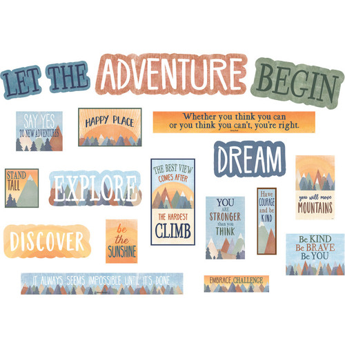 Teacher Moving Mountains Let The Adventure Begin Mini Bulletin Board Set TCR9143