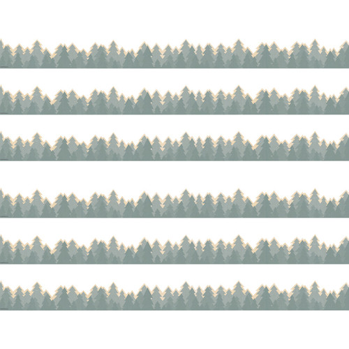 Teacher Moving Mountains Road Trip Trees Die-Cut Border Trim, 35 Feet Per Pack, 6 Packs TCR9232-6