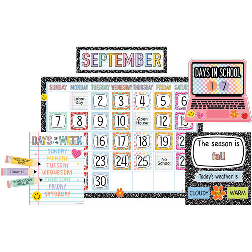 Teacher Cool For School Calendar Bulletin Board Set, 110 Pieces TCR9300