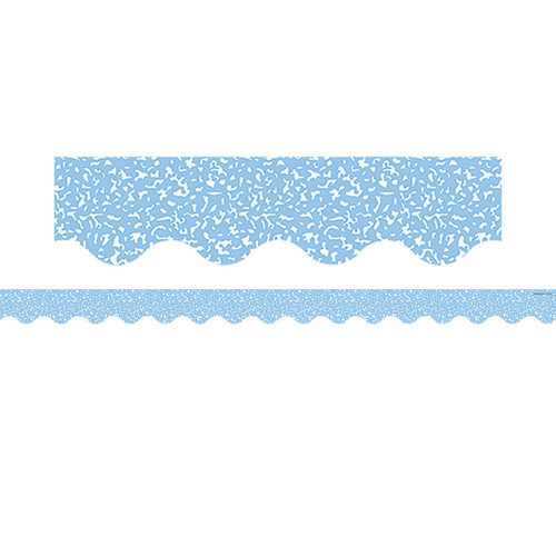 Teacher Composition Blue Scalloped Border Trim, 35 Feet TCR9313