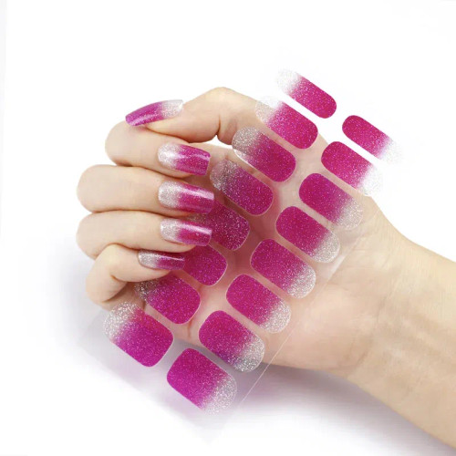 Wine Red - Solid Color Nail Stickers Self Adhesive Nail Polish Stickers Full Cover Decals For Manicure Colorful Stickers For Nails Women By WTB