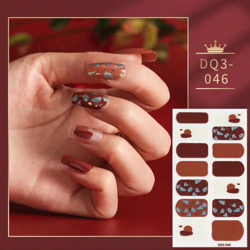 Titanium - Green And Dark Green Manicure Decoration Solid Colors And Creative Nail Art Nail Wraps Diy Nail Adhesive Designed Full Beauty By WTB