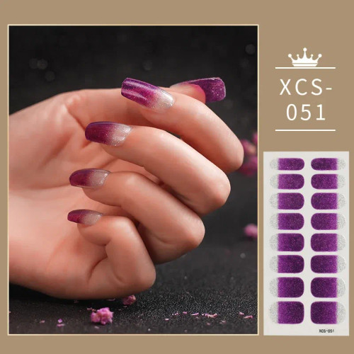 Diamond D Color - 1Pc Nail Art Sticker Laser Shiny Sequins Polish Wraps Double Ended Adhesive Strips Fashion Stickers Manicure Decor By WTB