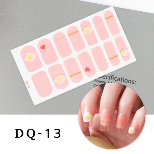 Pink - Drop Ship Colorful Nail Stickers Full Cover Nail Art Decor Stickers For Nails Self Adhesive Stickers For Women Manicure Gift By WTB