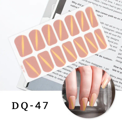 Lightblue - Drop Ship Colorful Nail Stickers Full Cover Nail Art Decor Stickers For Nails Self Adhesive Stickers For Women Manicure Gift By WTB