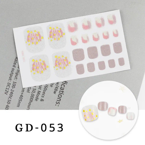 Gold Foil - Colorful Nail Stickers Foot Shiny Glitter Nails Charms Full Cover Self-Adhesive Nail Polish Stickers For Nails Art By WTB