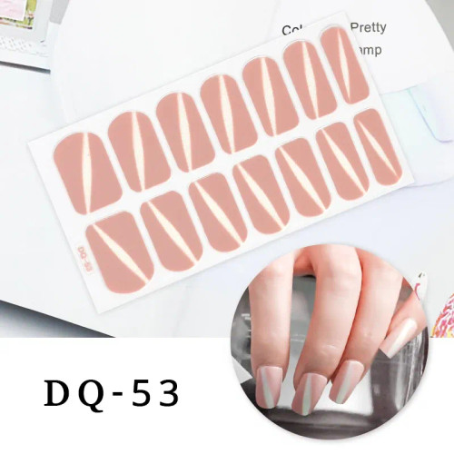 Brown - Drop Ship Colorful Nail Stickers Full Cover Nail Art Decor Stickers For Nails Self Adhesive Stickers For Women Manicure Gift By WTB