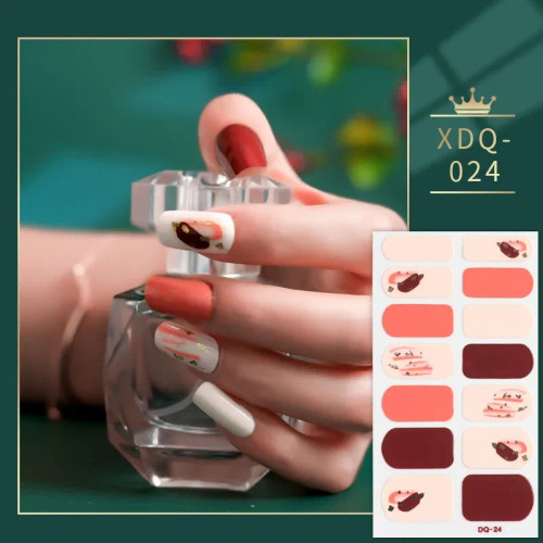 Creamy White - Dropshipping 14 Sheet Colorful Nail Stickers Set Fashion Nail Art Self Adhesive Manicure Decoration Stickers For Nails By WTB