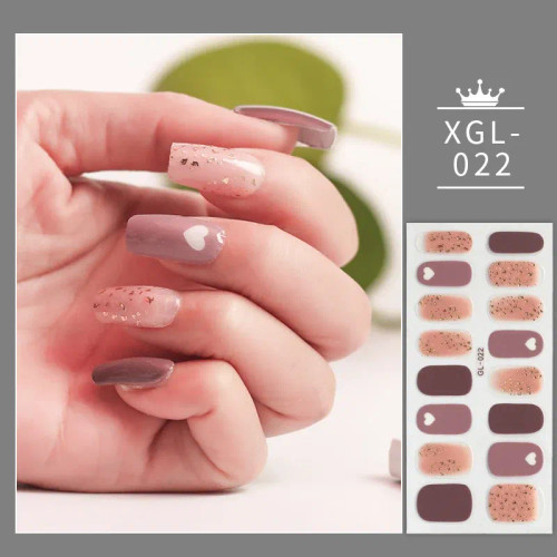 Wine Red - Dropshipping Full Cover Nail Stickers Nail Polish Nail Decoration Designer 3D Glitter Creative Nail Art Stickers For Girls By WTB