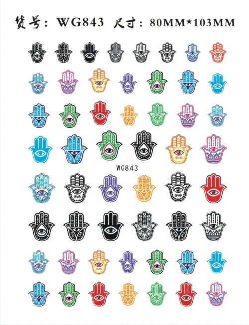 Fuchsia - 1Pc Christmas Stickers Santa Claus Snowflake Decals Catoon Image Muti- Pattern New Year Halloween Nail Art Stickers For Manicure By WTB